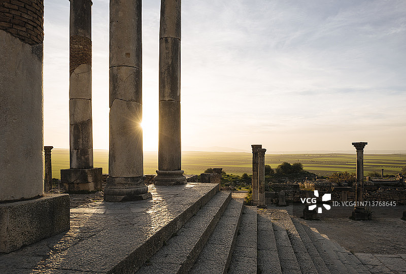 沃吕比利斯古罗马遗址，梅克内斯，摩洛哥，北非图片素材