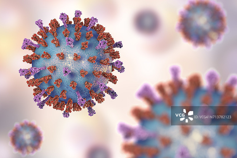 呼吸道合胞病毒插画。图片素材