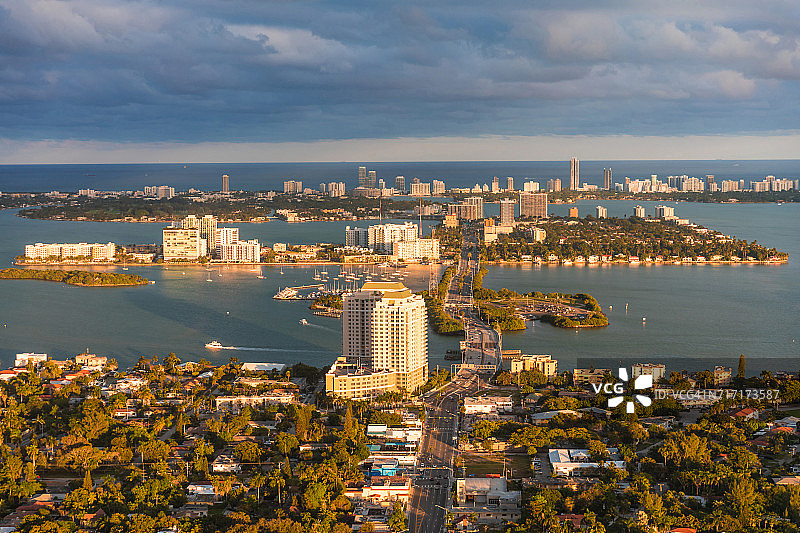 比斯坎湾航拍图片素材