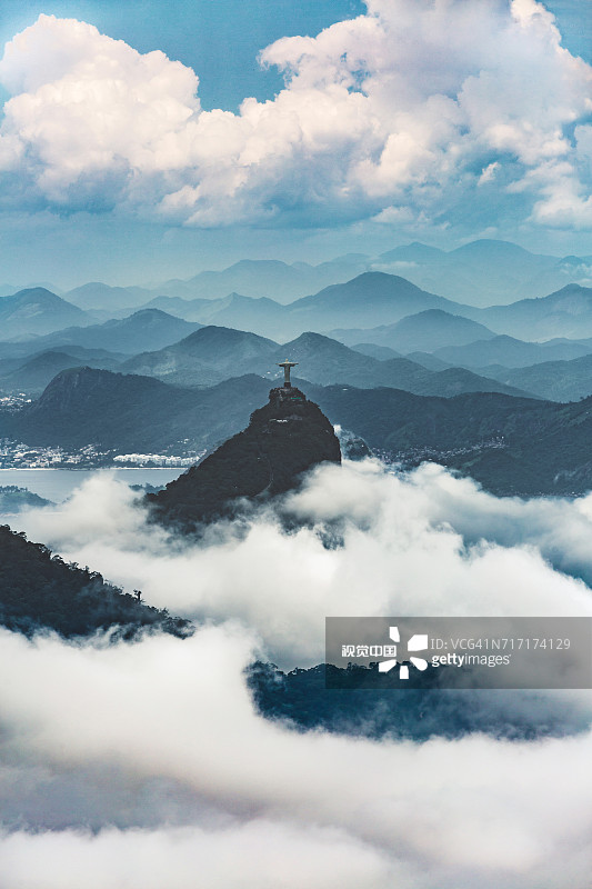 巴西基督救世主雕像鸟瞰图图片素材