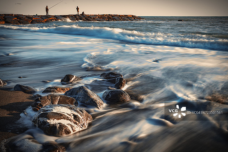 意大利利古里亚Cervo的沿海风光图片素材