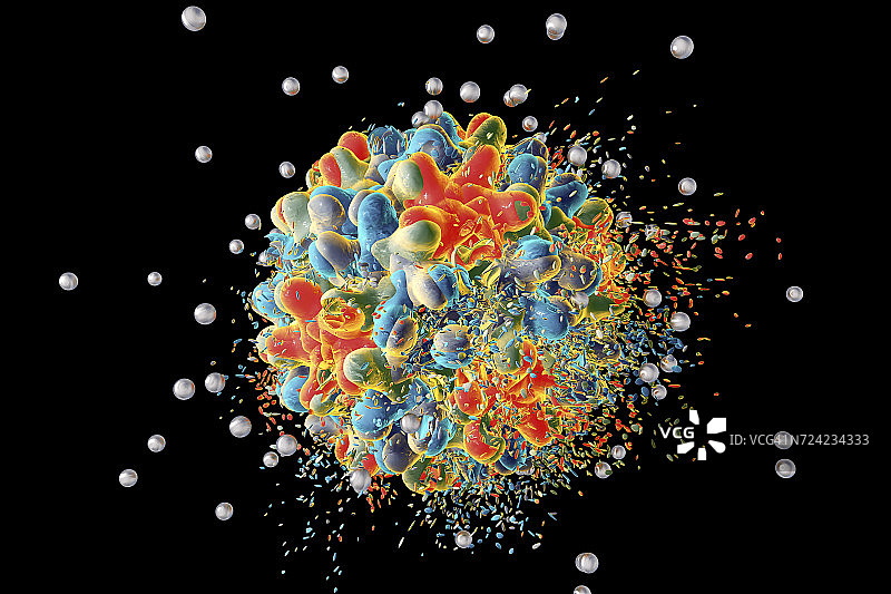 乙型肝炎病毒的破坏，图示图片素材