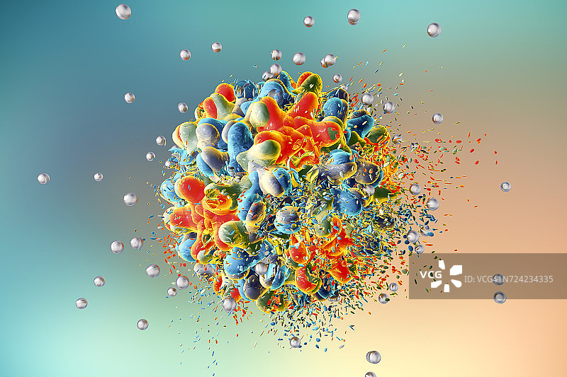 乙型肝炎病毒的破坏，图示图片素材