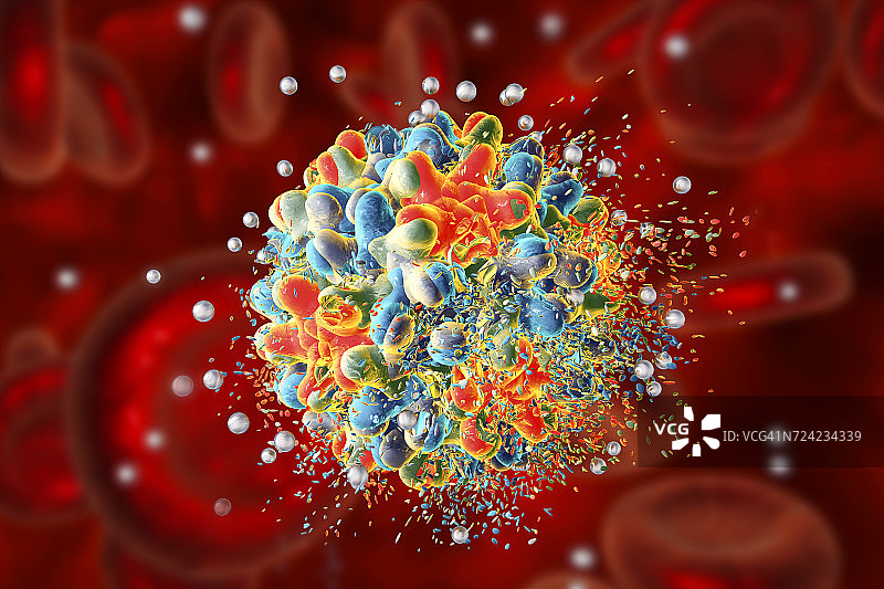 乙型肝炎病毒的破坏，图示图片素材