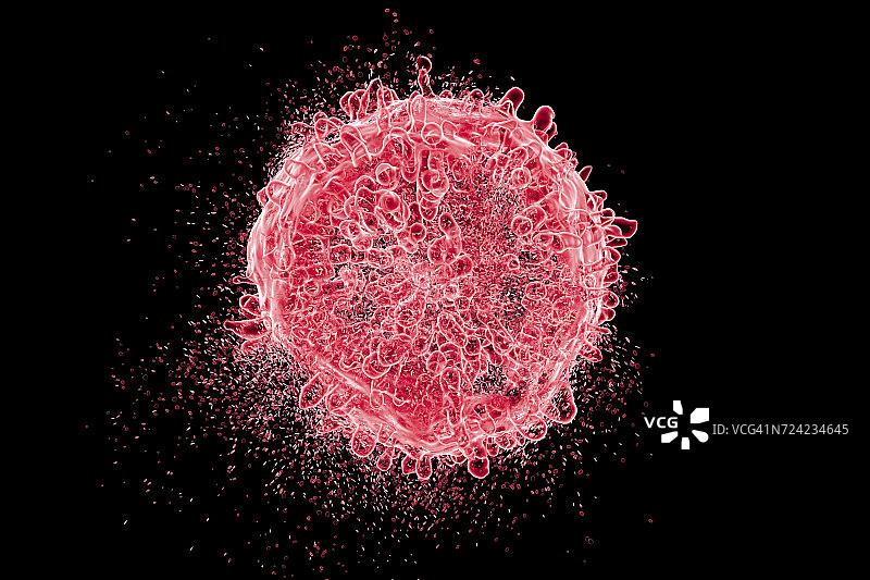 白血病血细胞破坏，图示图片素材