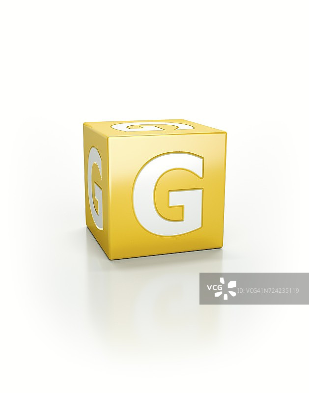 黄色立方体，G图片素材