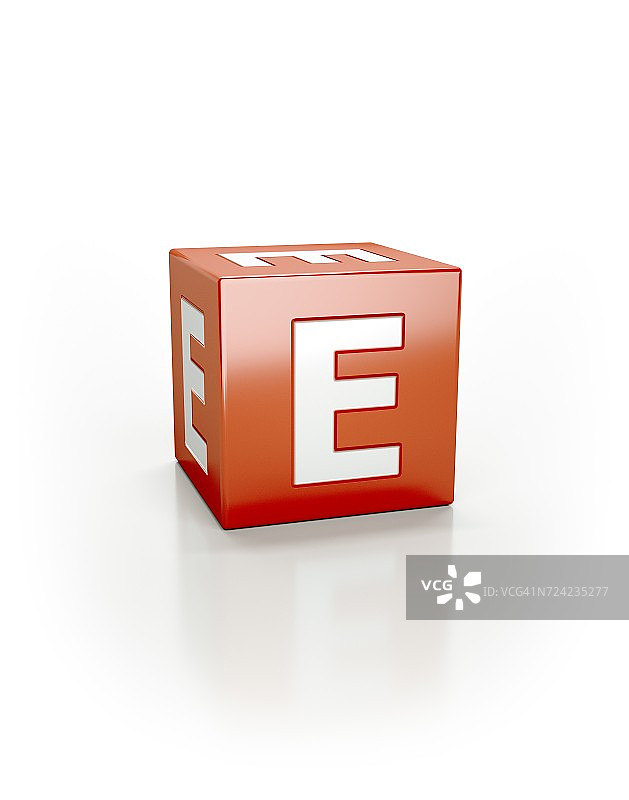 红色方块E图片素材