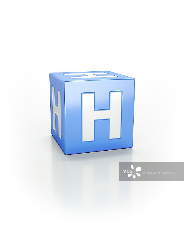 蓝色立方体，H图片素材