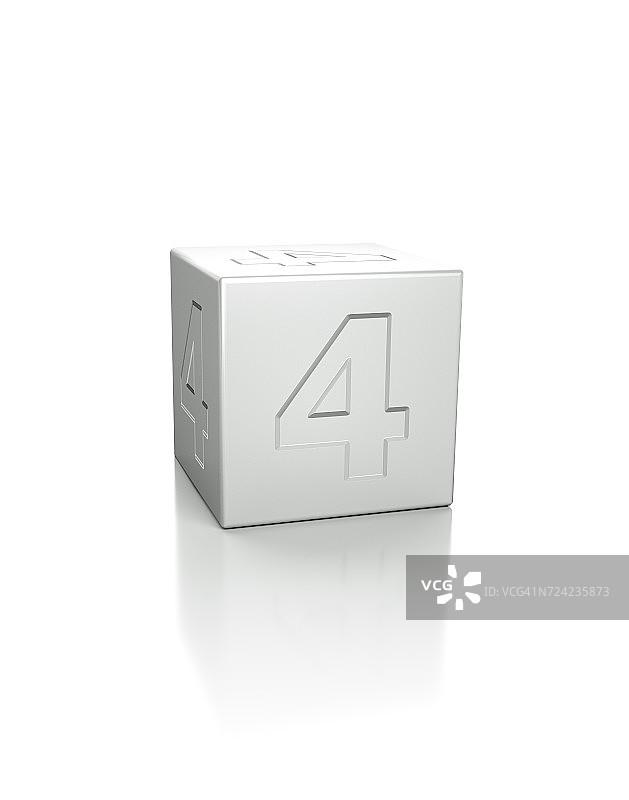 带有数字4的立方体图片素材