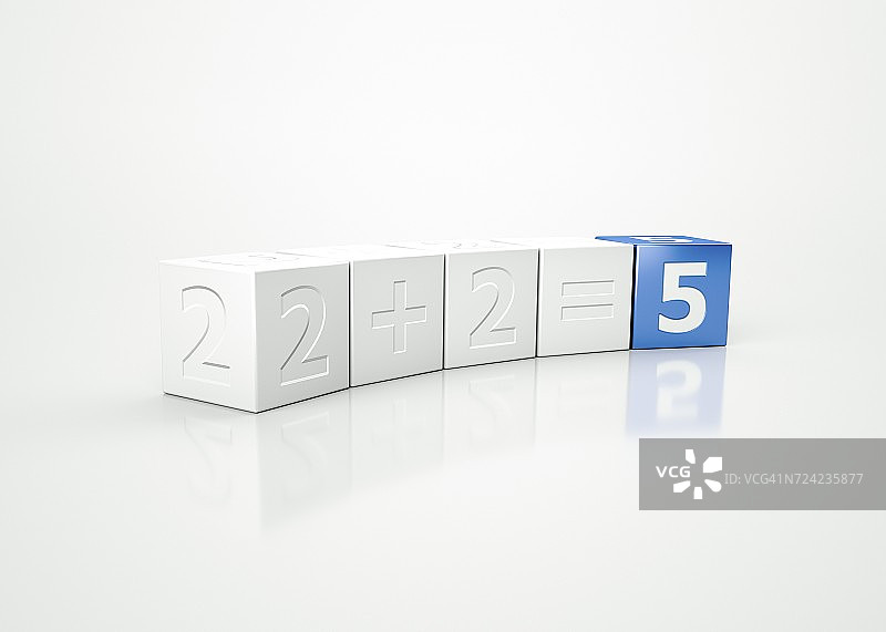立方体图示：2加2等于5图片素材