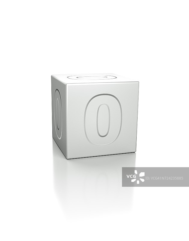 带有数字0浮雕的立方体图片素材