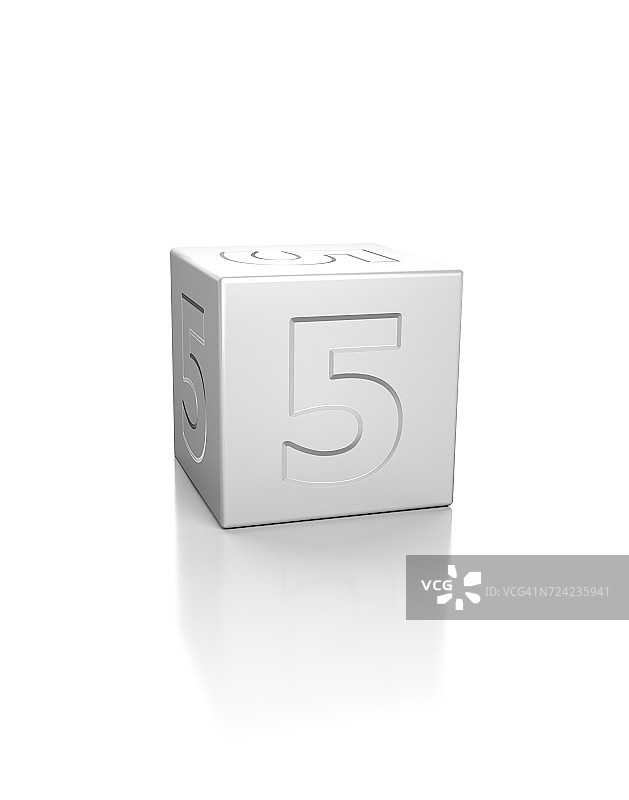 带有数字5的立方体图片素材