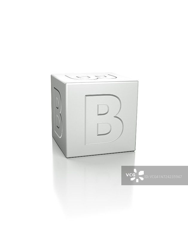 带有字母B的浮雕立方体图片素材