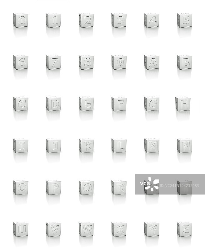 带有字母和数字的立方体图片素材