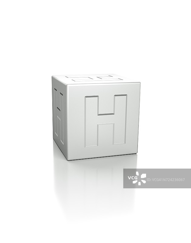 带有字母H的立方体图片素材