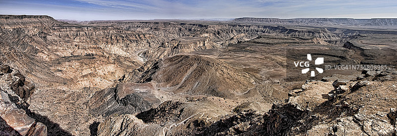 鱼河峡谷徒步旅行的全景，Ai-Ais Richtersveld越界公园，卡拉斯地区，纳米比亚图片素材