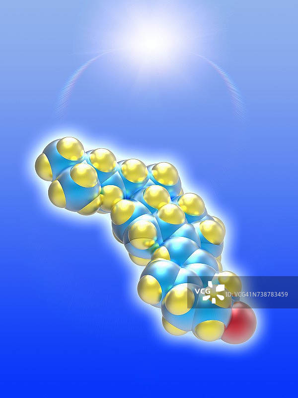 维生素D分子与阳光插画图片素材