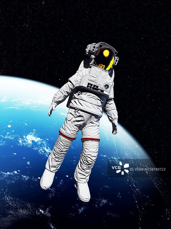 太空中的宇航员，插画图片素材