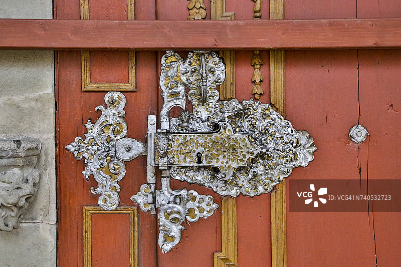 门特写，丁克斯比尔，巴伐利亚，德国图片素材