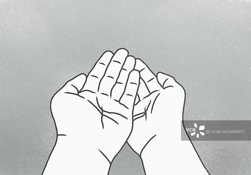 灰色背景下的手部局部图像图片素材