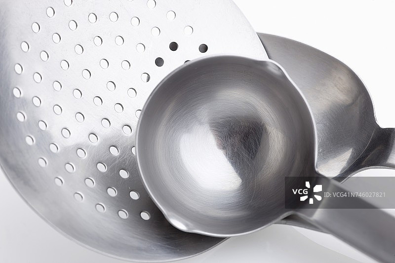 长柄勺和沥水勺图片素材