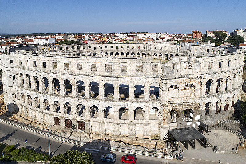 克罗地亚伊斯特里亚普拉罗马竞技场景观图片素材
