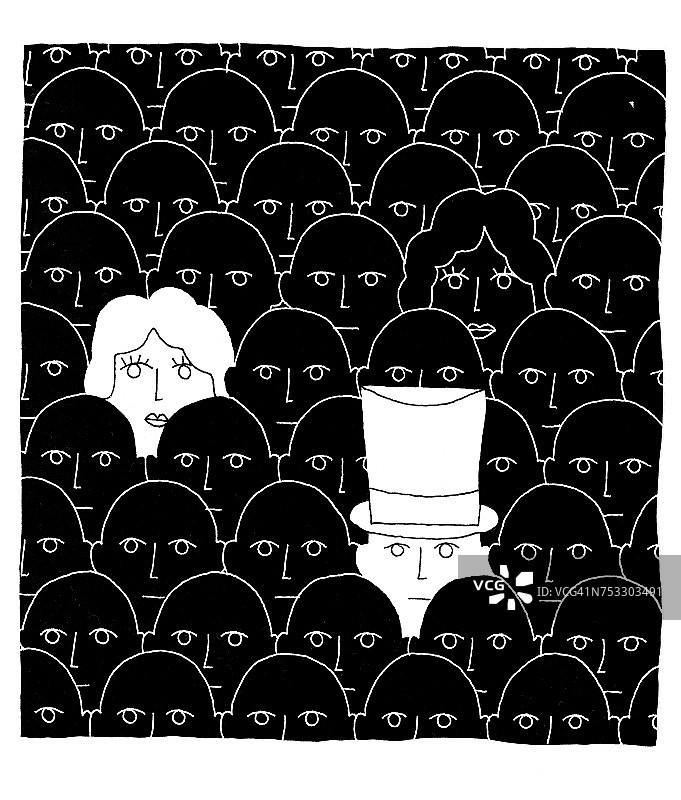 人群面孔插图图片素材