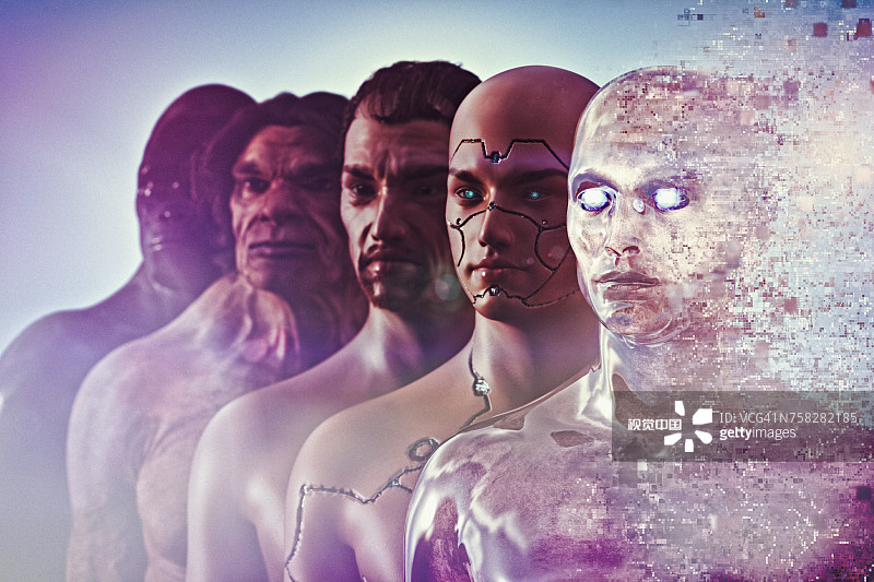 人类到赛博格的进化图片素材