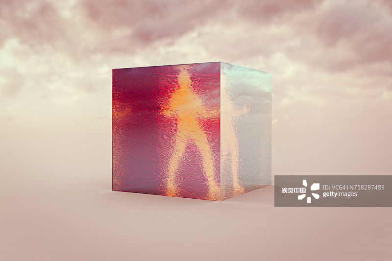 云层中处于假死状态的人图片素材