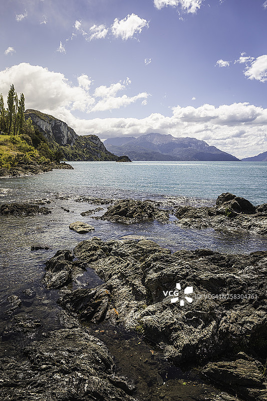 智利阿ysen地区卡雷拉将军湖，南美洲图片素材