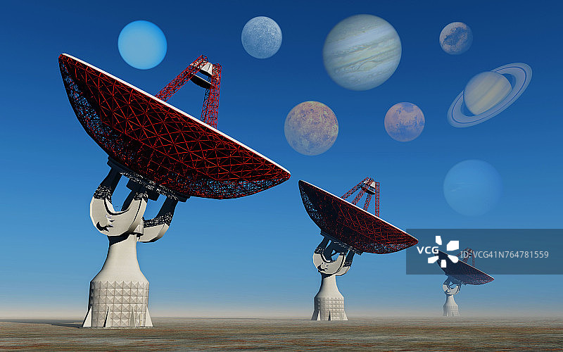 探索宇宙的射电望远镜图片素材