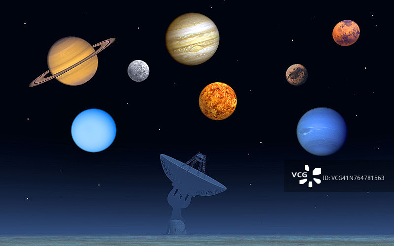 探索宇宙的射电望远镜图片素材