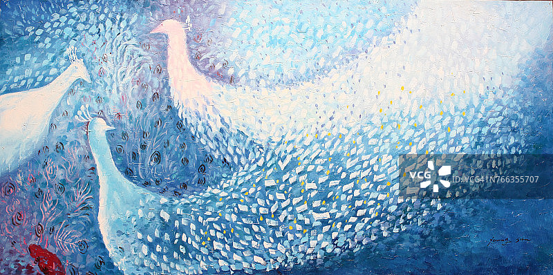 孔雀插画图片素材