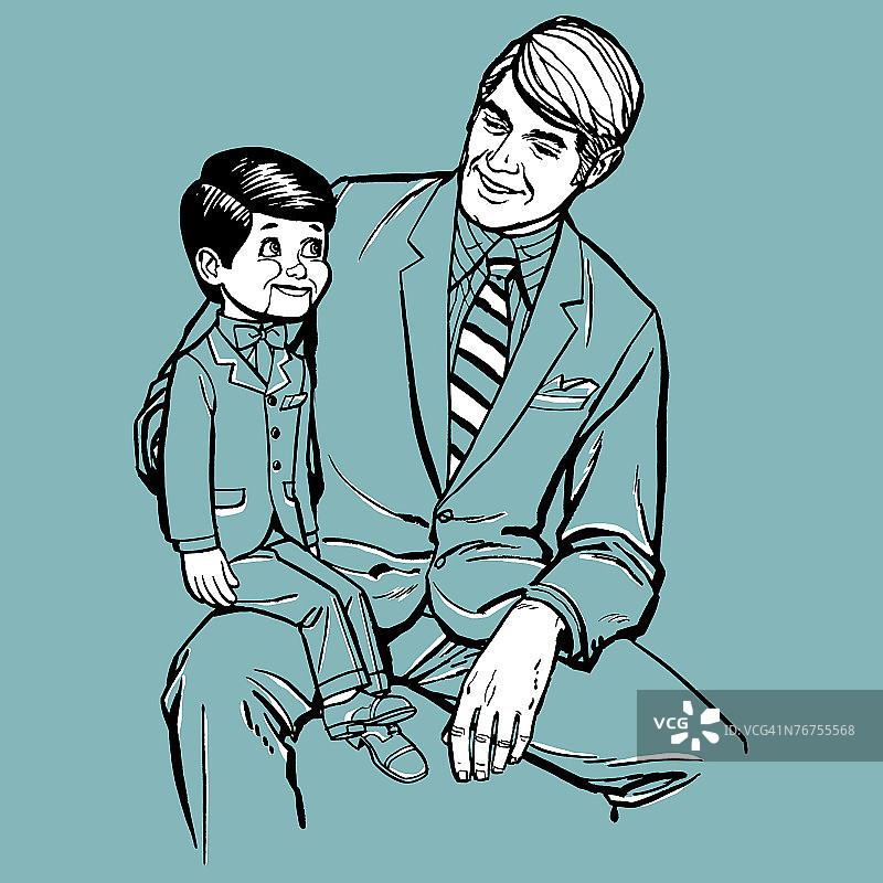 腹语表演者和玩偶图片素材