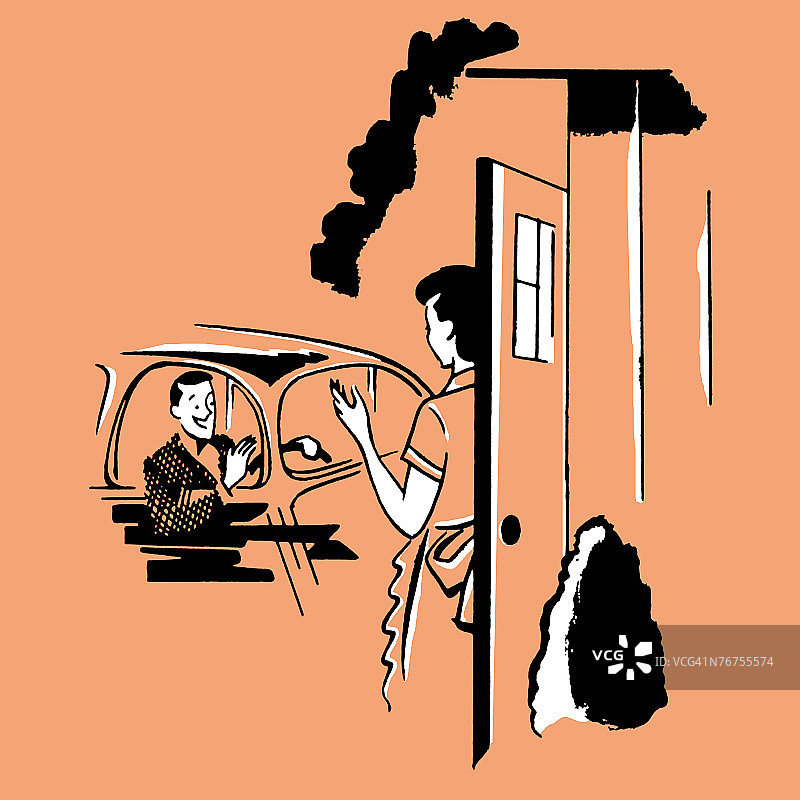 女人问候丈夫图片素材