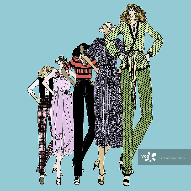 穿复古服装的女人图片素材