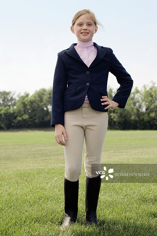 骑装女孩图片素材