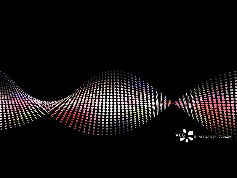 彩色点组成的抽象波浪插画图片素材