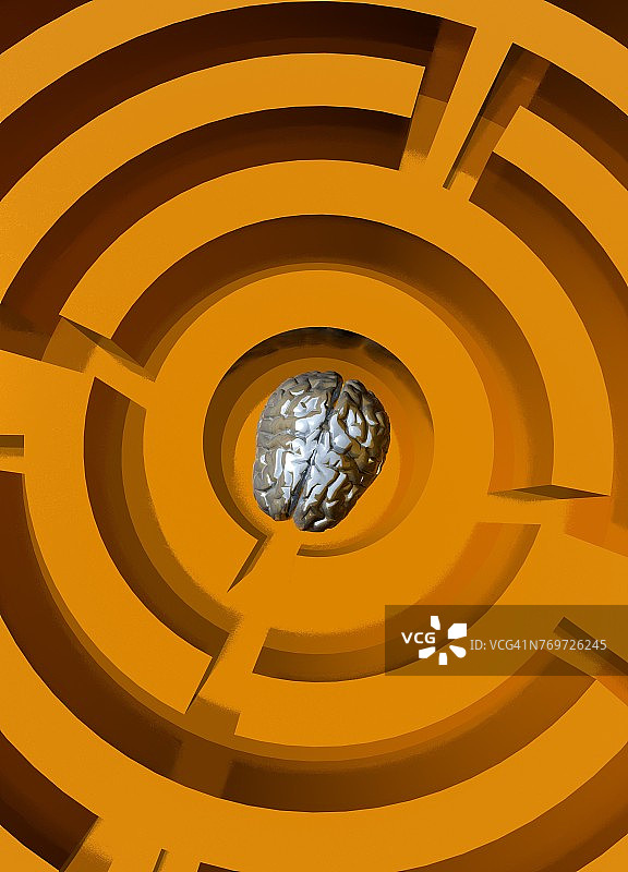 迷宫中的人脑图片素材