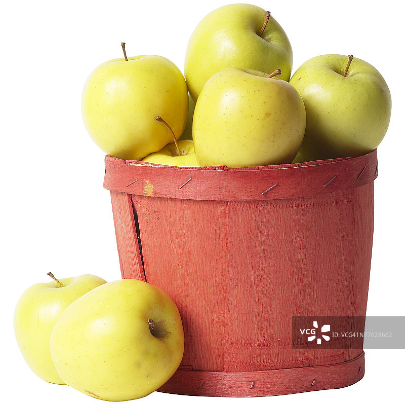 一篮子绿色苹果图片素材