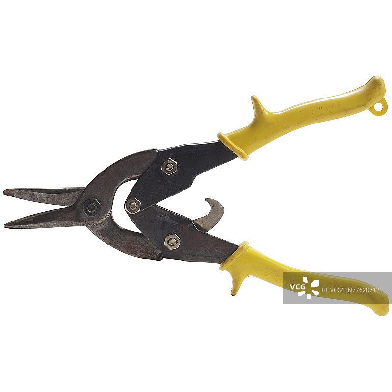 黄色手柄的树枝剪图片素材