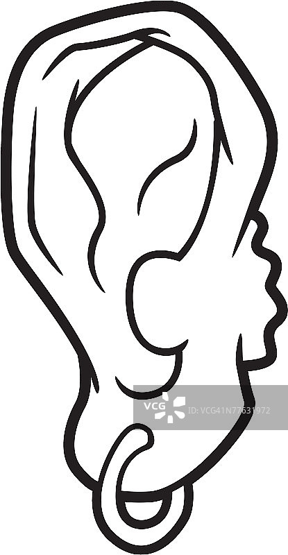 带耳环的耳朵图片素材