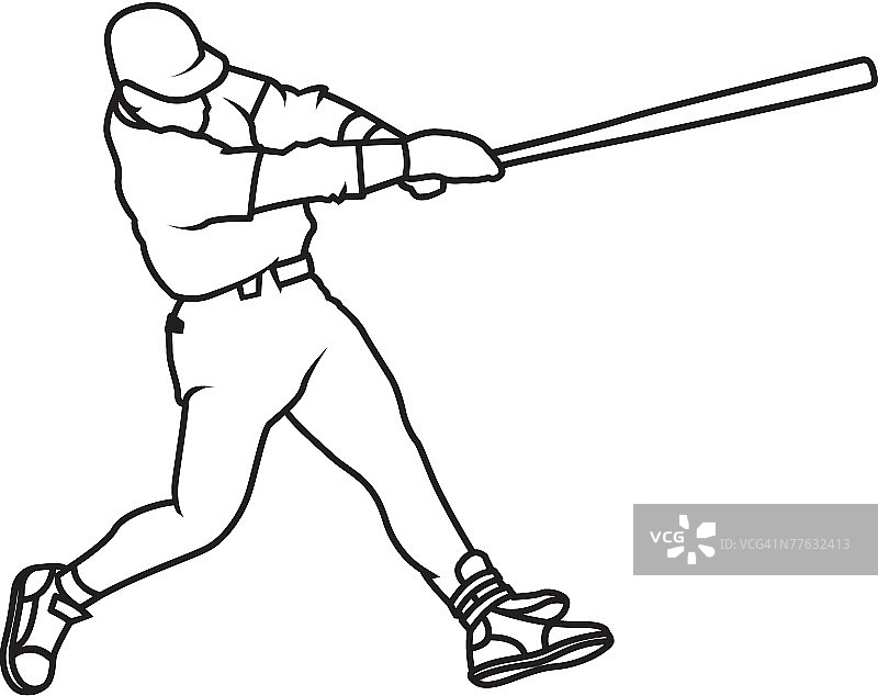 棒球击球手的挥杆图片素材