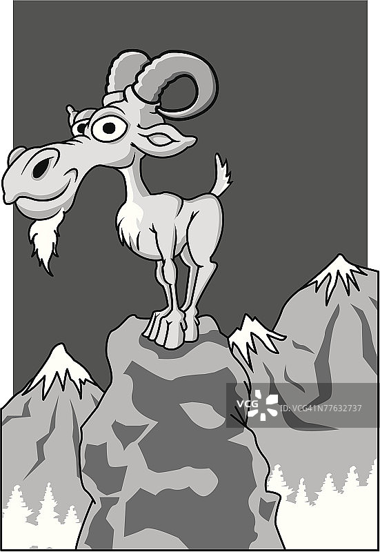 山顶上的比利山羊图片素材