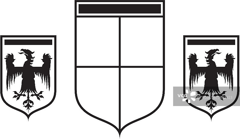 带有纹章鸟类的盾牌图片素材