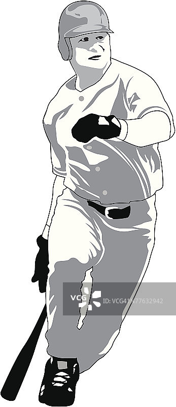 棒球击球手冲向一垒图片素材