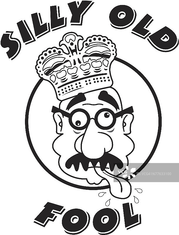 面部滑稽的傻老头图片素材