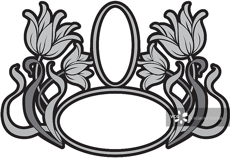 新艺术风格花卉边框图片素材