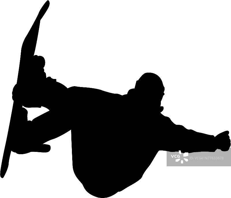 滑雪板运动员剪影图片素材