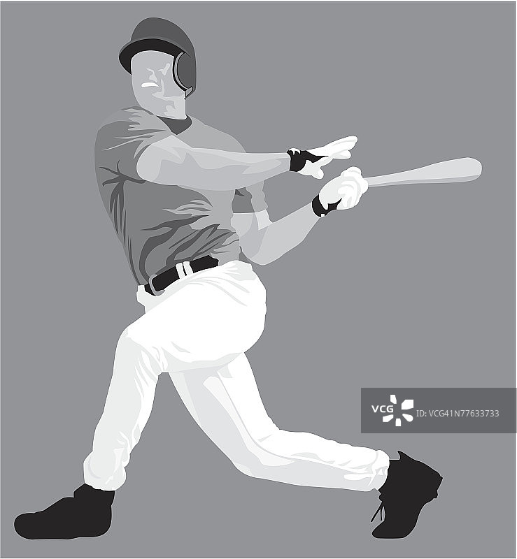 击球手注视着他击出的球图片素材